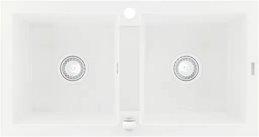 MEXEN MEXEN - Mario granitový drez dve mísy 820x436 mm, biela 6504822000-20