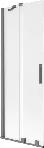 MEXEN/S - Velár dvojkrídlová posuvná vaňová zástena 75 x 150, dekor, grafit metal 896-075-000-31-95