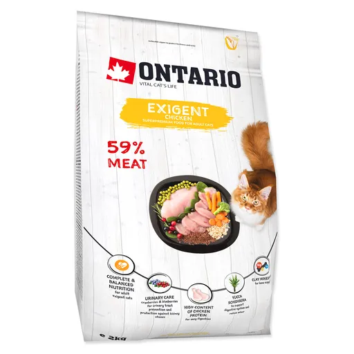 ONTARIO Cat Exigent granule pre mačky 1 ks, Hmotnosť balenia (g): 2 kg