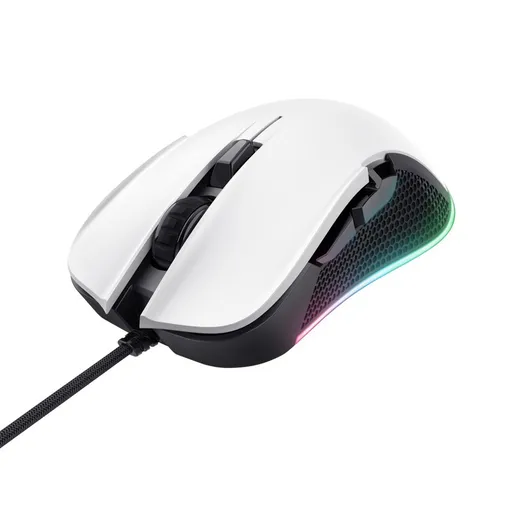 TRUST herná myš GXT 922W YBAR Eco Gaming Mouse, optická, USB, biela