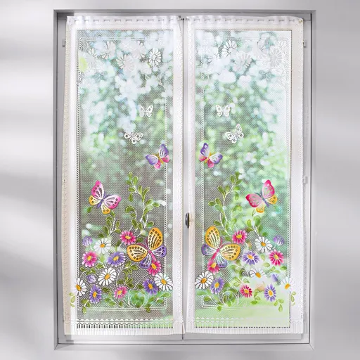 Rovná záclona, motýle