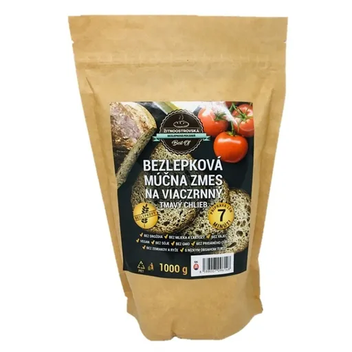 ŽITNOOSTROVSKÁ BEZLEPKOVÁ PEKÁREŇ Bezlepková múčna zmes na viaczrný tmavý chlieb 1000 g