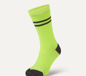 Sealskinz Waterproof Warm Weather Mid Length Sock With Hydrostop Neon Yellow/Black/White L Cyklo ponožky