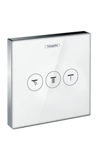 Ventil Hansgrohe Showerselect Glass bez podomietkového telesa biela / chróm 15736400