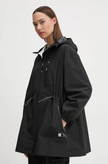 Bunda parka Vans dámska, čierna farba, prechodná, oversize, VN000HK0BLK1