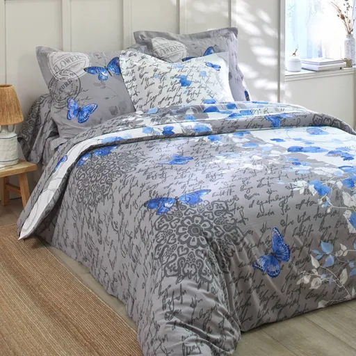 Posteľná bavlnená bielizeň Celestýna zn. Colombine® s potlačou motýľov a kvetín