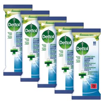 DETTOL Antibakteriálne obrúsky na povrchy 80 ks 4+1