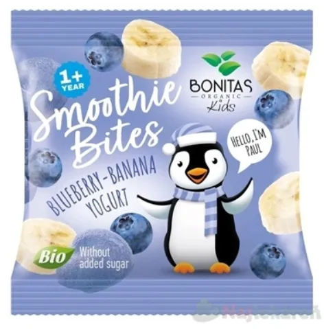 Bonitas BIO Smoothie lyofilizované kúsky z banánu čučoriedok a jogurtu 10g