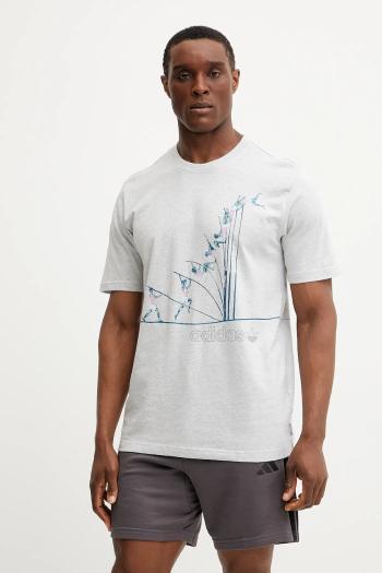 Bavlnené tričko adidas Originals Q12 TS Pole pánske, šedá farba, s potlačou, JP2666