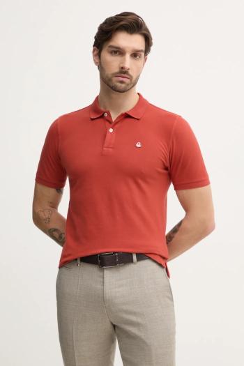 Polo tričko United Colors of Benetton pánske, oranžová farba, jednofarebné, 3WG9U301Z
