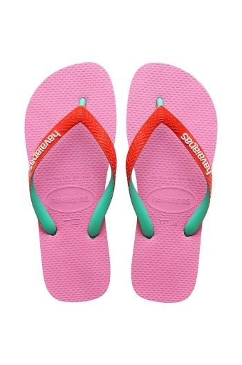 Dětské žabky Havaianas TOP MIX LEMONADE růžová barva