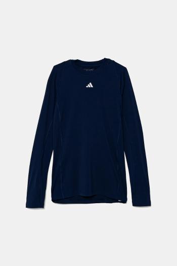 Detské tričko s dlhým rukávom adidas Performance tmavomodrá farba, s potlačou, JW7959