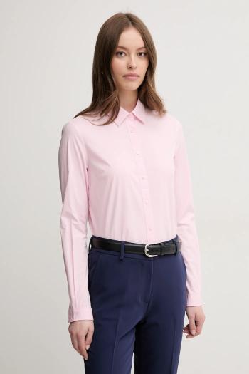 Košeľa Sisley ružová farba, regular, s klasickým golierom, 5CNX5QD47