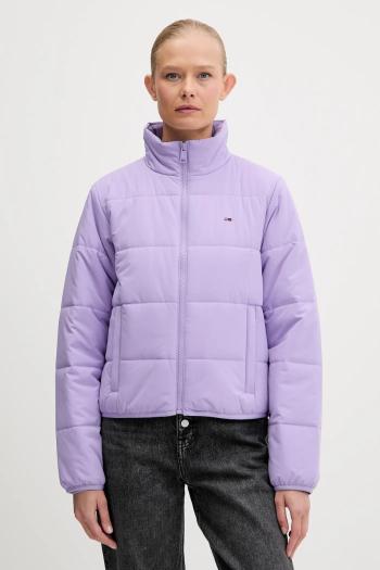 Bunda Tommy Jeans fialová farba, zimná, DW0DW20958