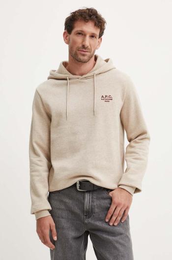 Mikina A.P.C. hoodie standard rue madame GOTS béžová farba, s kapucňou, melanžová, COHBV.M27914