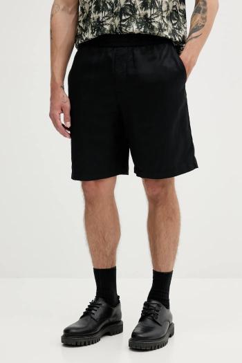 Šortky s prímesou ľanu Armani Exchange čierna farba, XM000656 AF13180