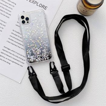 GLITTER Kryt so šnúrkou Apple iPhone 14 Pro čierny