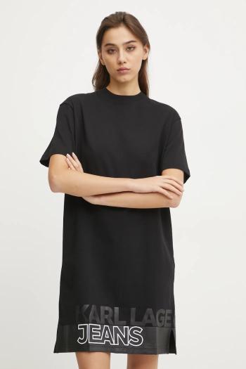 Bavlnené šaty Karl Lagerfeld Jeans čierna farba, mini, rovný strih, A1W13015