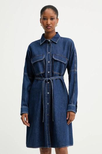 Rifľové šaty Weekend Max Mara BALENIO tmavomodrá farba, mini, áčkový strih, 2525226081600