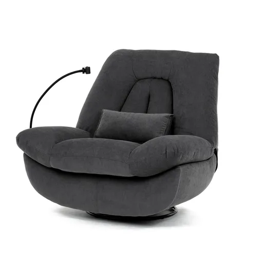 Elektrické polohovateľné kreslo s integrovanýmovládaním, sivé