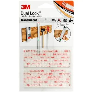 3M™ Dual-Lock™ samolepiaci suchý zip SJ3560, transparentný, 4 × 19 mm × 10 cm v blistri (F8215)