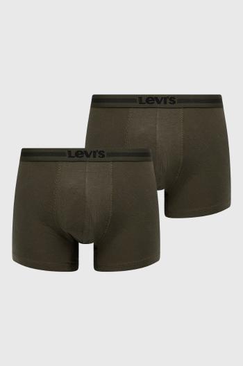 Boxerky Levi's (2-pak) 37149.0735-khaki, pánske, zelená farba