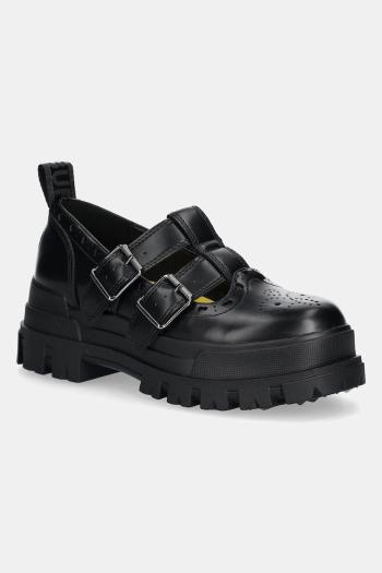 Mokasíny Buffalo Aspha Jane Heart dámske, čierna farba, na platforme, 1620031-BLK