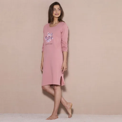 Krátka nočná košeľa s dlhými rukávmi