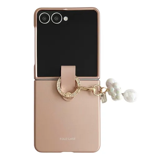 PERLIO Ochranný kryt s držiakom Samsung Galaxy Z Flip7 5G ružový