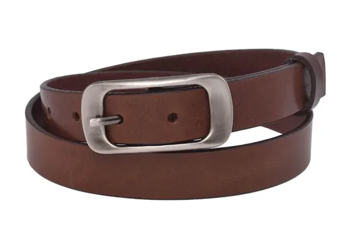 Kožený dámsky opasok 720-25-36 tmavohnedý pracka Justína