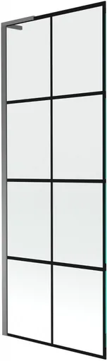 MEXEN/S - Next L vaňová zástena FIX 70 x 150, čierna vzor, grafit metal 895-070-000-03-77-95