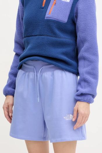 Šortky The North Face Essential Relaxed dámske, fialová farba, s nášivkou, vysoký pás, NF0A8C2F0YI1
