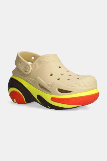 Šľapky Crocs Bubble Crush Clog dámske, béžová farba, na platforme, 210061