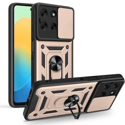 RING CAMERA Kryt s držiakom pre Motorola Moto G56 5G zlatý