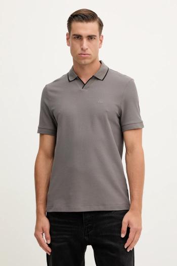 Bavlnené polo tričko Armani Exchange šedá farba, s nášivkou, XM001364 AF16261