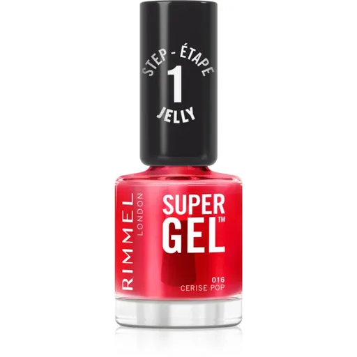 Rimmel Super Gel gélový lak na nechty bez použitia UV/LED lampy odtieň 016 Cerise Pop 12 ml