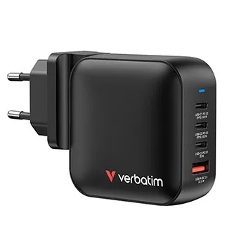 Verbatim GaN 32231, cestovná nabíjačka do siete, USB 3.0, USB C, sivá, 100 W, vymeniteľné vidlice C,G,A