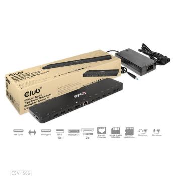 Club3D Dokovacia stanica USB-C 12v1, 1xDP, 2xHDMI, 1xUSB-C, 5xUSB, 1xRJ45, 1x3.5mm, čítačka SD kariet, čierna