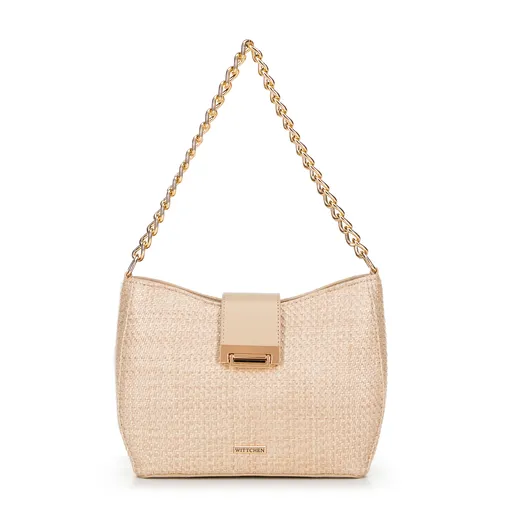 Dámska pletená crossbody kabelka béžová