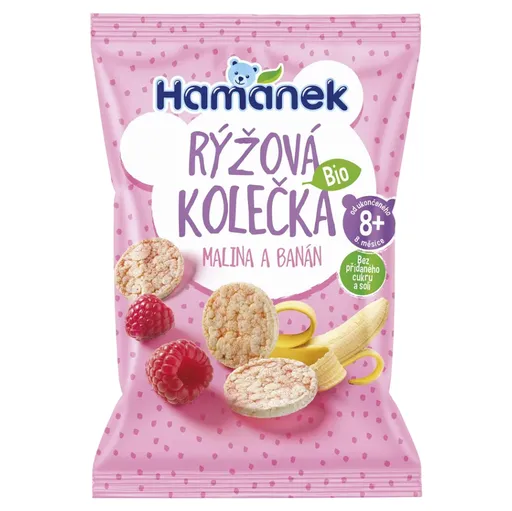HAMÁNEK Ryžové kolieska malina a banán BIO 35 g