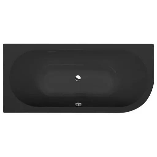 Polysan VIVA L asymetrická vaňa 80x175 cm akrylát ľavá čierna 70119BM
