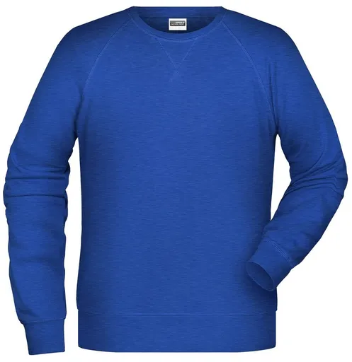 James & Nicholson (Daiber) Pánska mikina bez kapucne z biobavlny 8022 - Atramentový melír | M