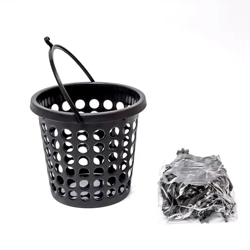 PLAST TEAM - Košík a štipce 24ks čierne, umelá hmota