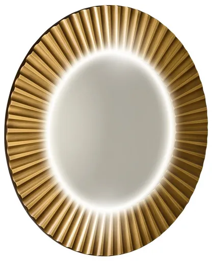 SAPHO - PRIDE STRIP guľaté zrkadlo s LED osvetlením v ráme, priemer 90cm, bronz PD954