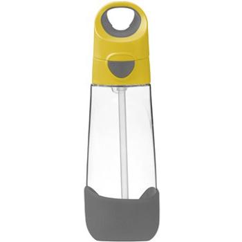 B.Box Fľaša na nápoj so slamkou 600 ml – žltá/sivá (9353965002239)