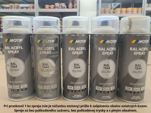 VÝPREDAJ MOTIP INDUSTRIAL - Akrylová farba v spreji 400 ml ral 7044 - hodvábna sivá