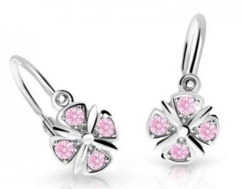 Cutie Jewellery Slušivé detské náušnice z bieleho zlata C2245-10-X-2 ružová