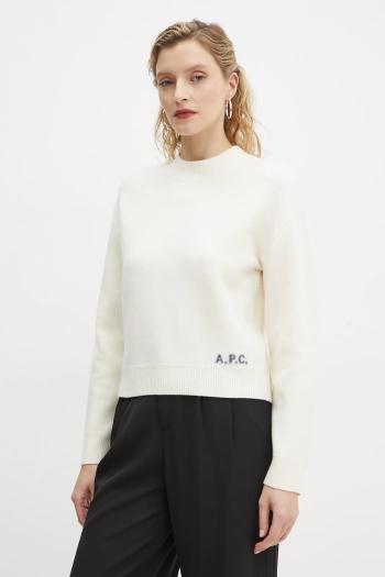 Vlnený sveter A.P.C. pull esther dámsky, béžová farba, WVBDK.F23373