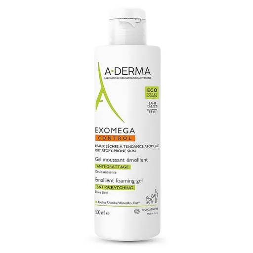 A-DERMA Exomega Control Zvláčňujúci penivý gél 500 ml