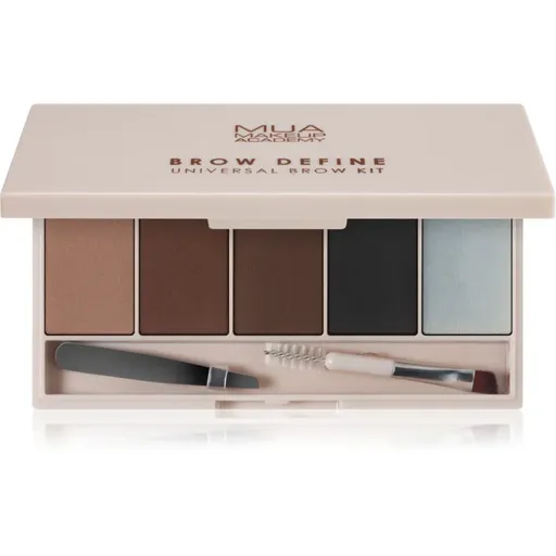 MUA Makeup Academy Brow Define paletka púdrových tieňov na obočie s aplikátorom 1 ks